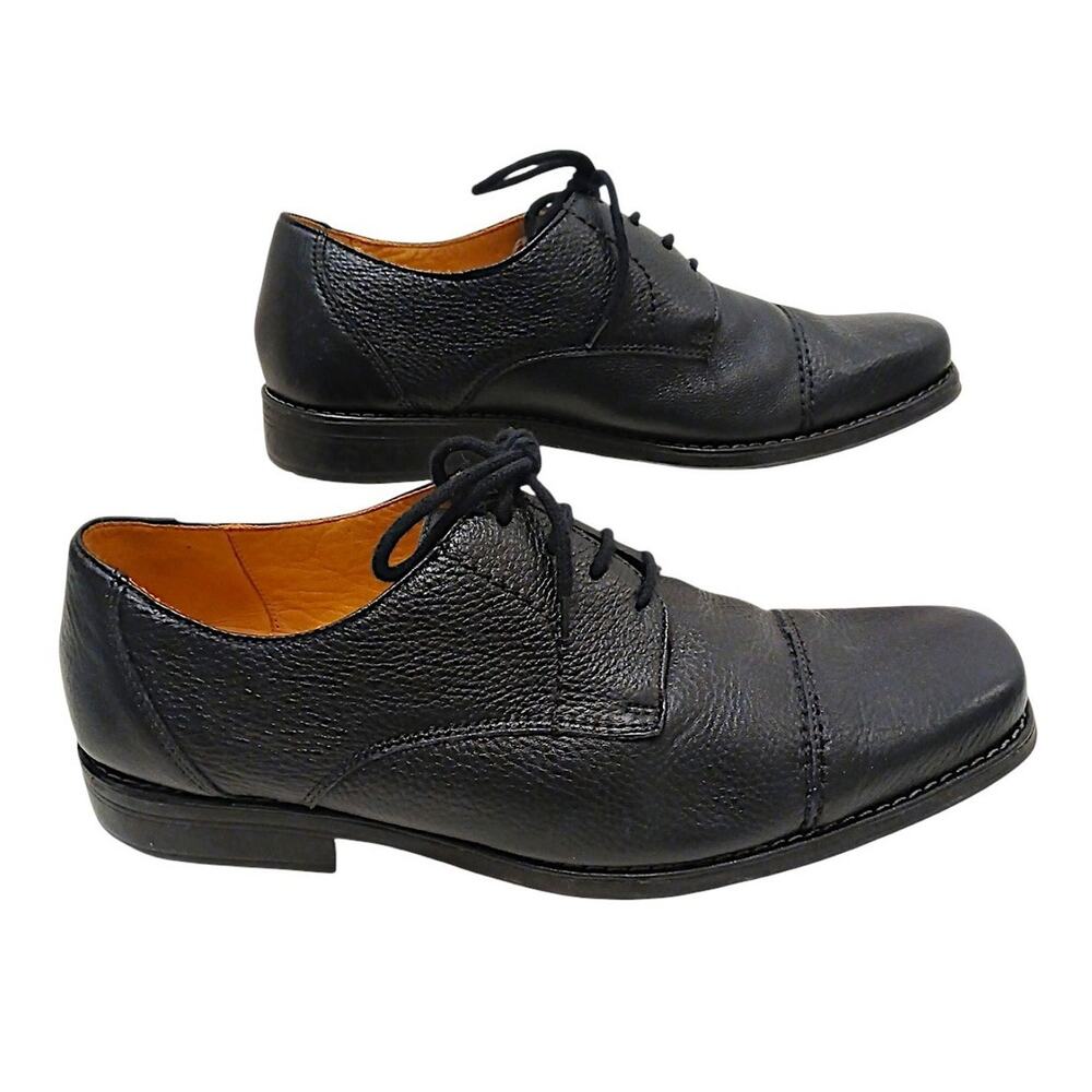 Sandro Moscoloni Dress Shoes Leather Oxfords Sz 10 EEE Black Pebbled Textured